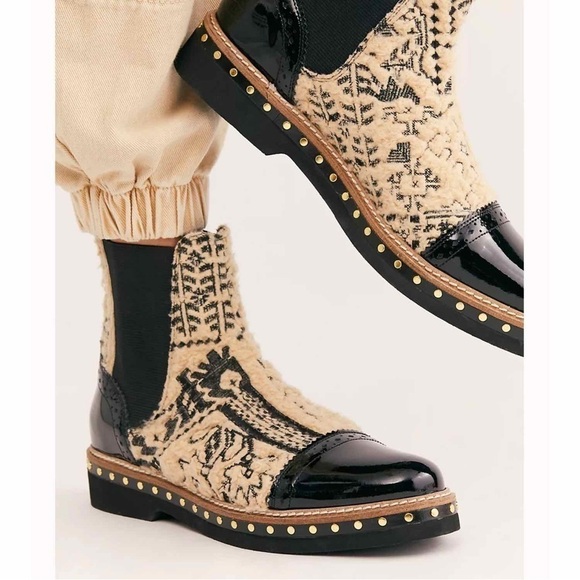 Free People Textile Atlas Chelsea Boot Beige Size EU 36.5 - Picture 2 of 12